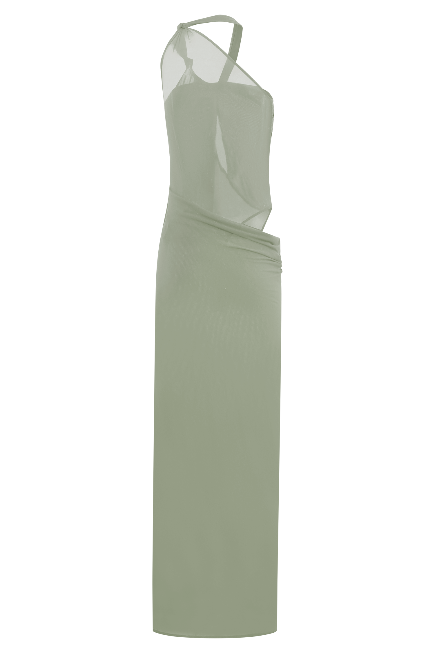 Edwina Knotted Mesh Maxi Dress - Sage