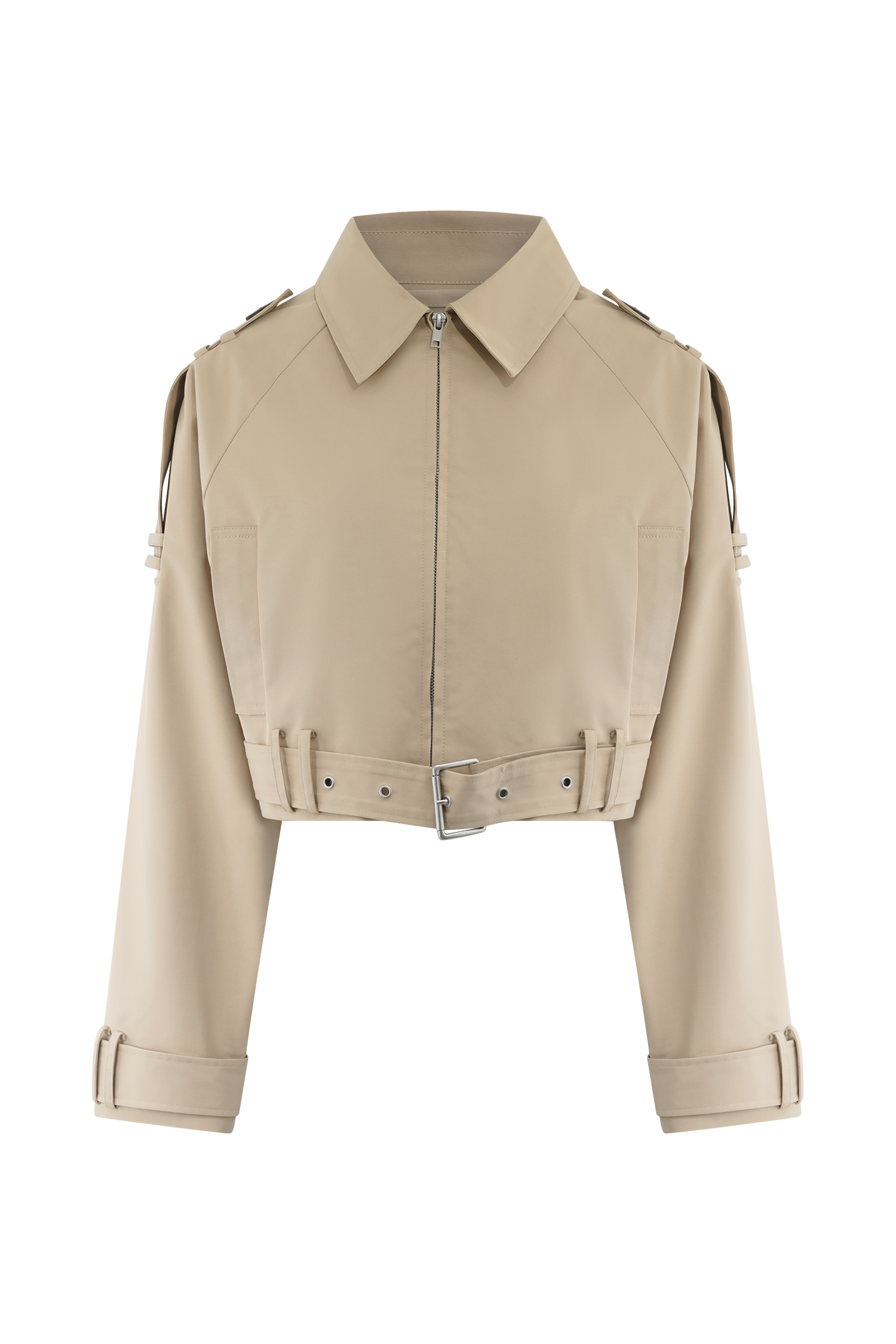 Frank Cropped Collared Jacket - Camel