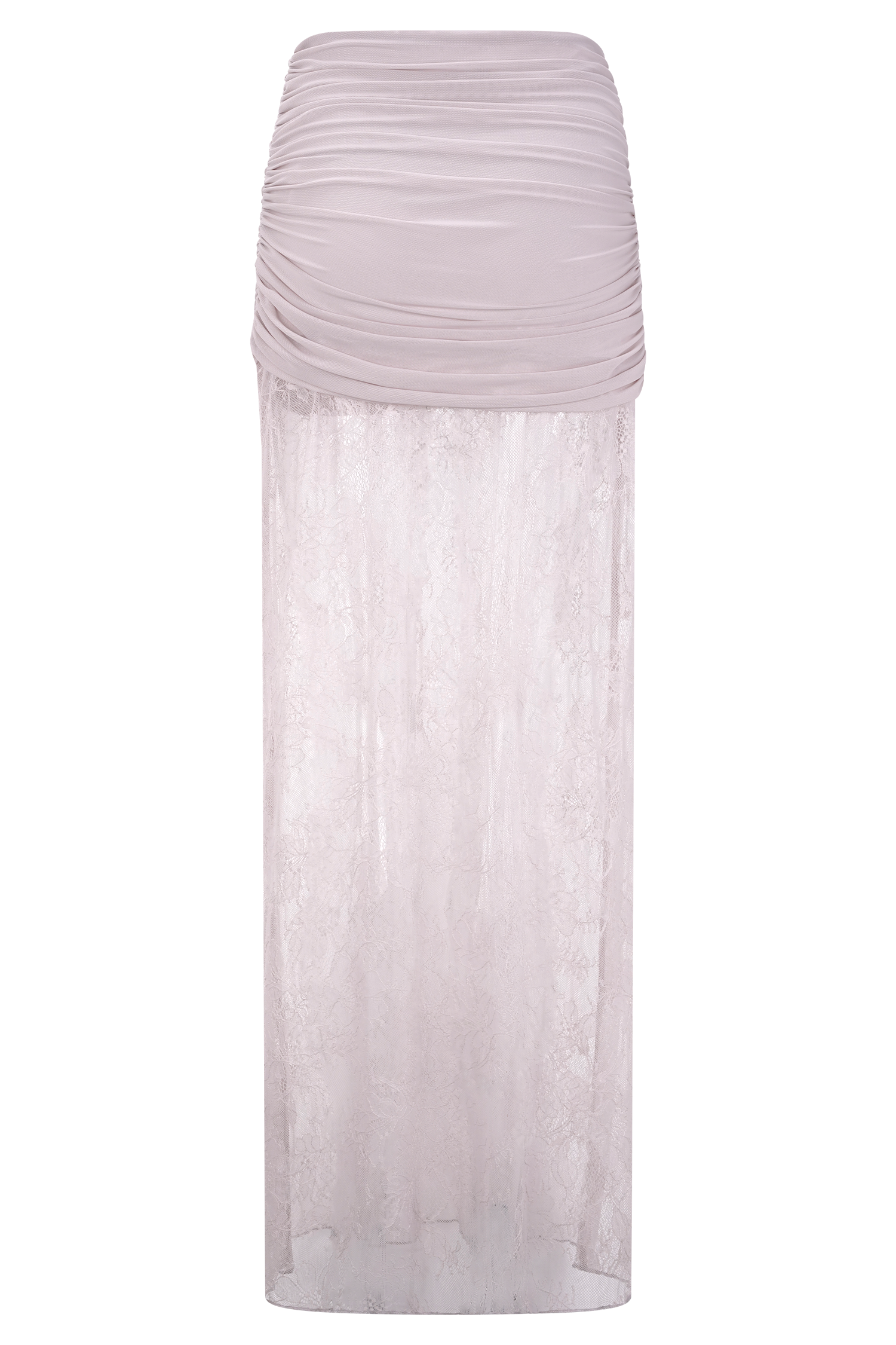 Guinevere Lace And Mesh Maxi Skirt - Lilac