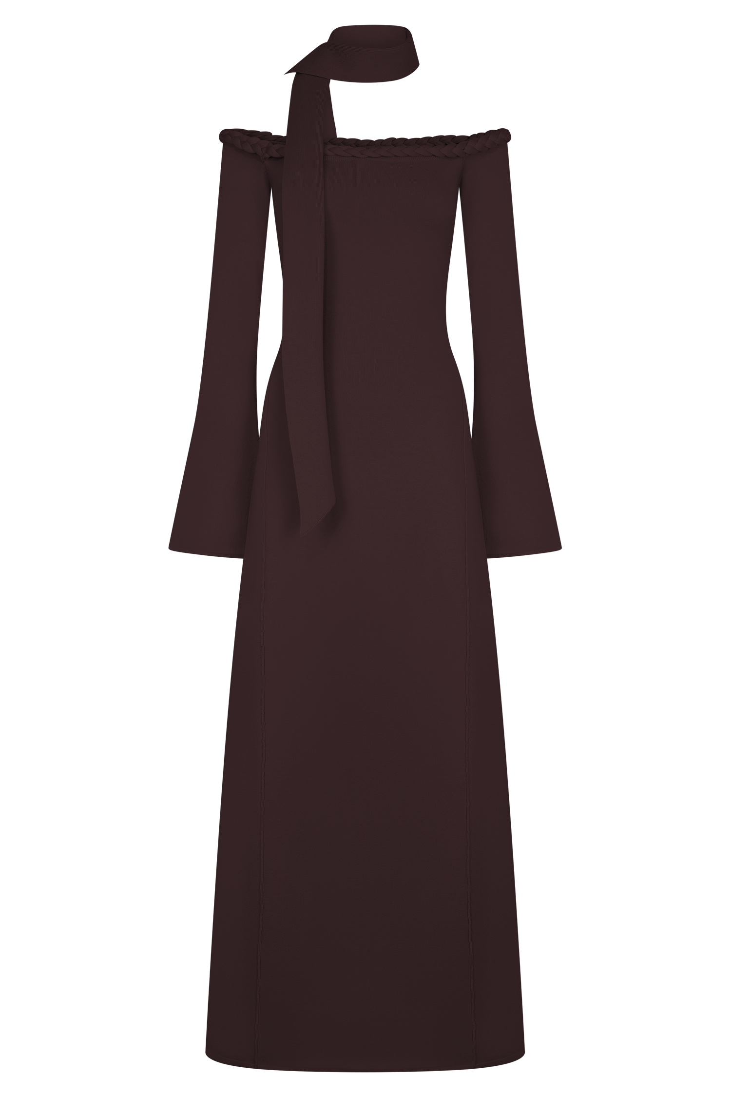 Heidi Strapless Knit Scarf Maxi Dress - Dark Chocolate