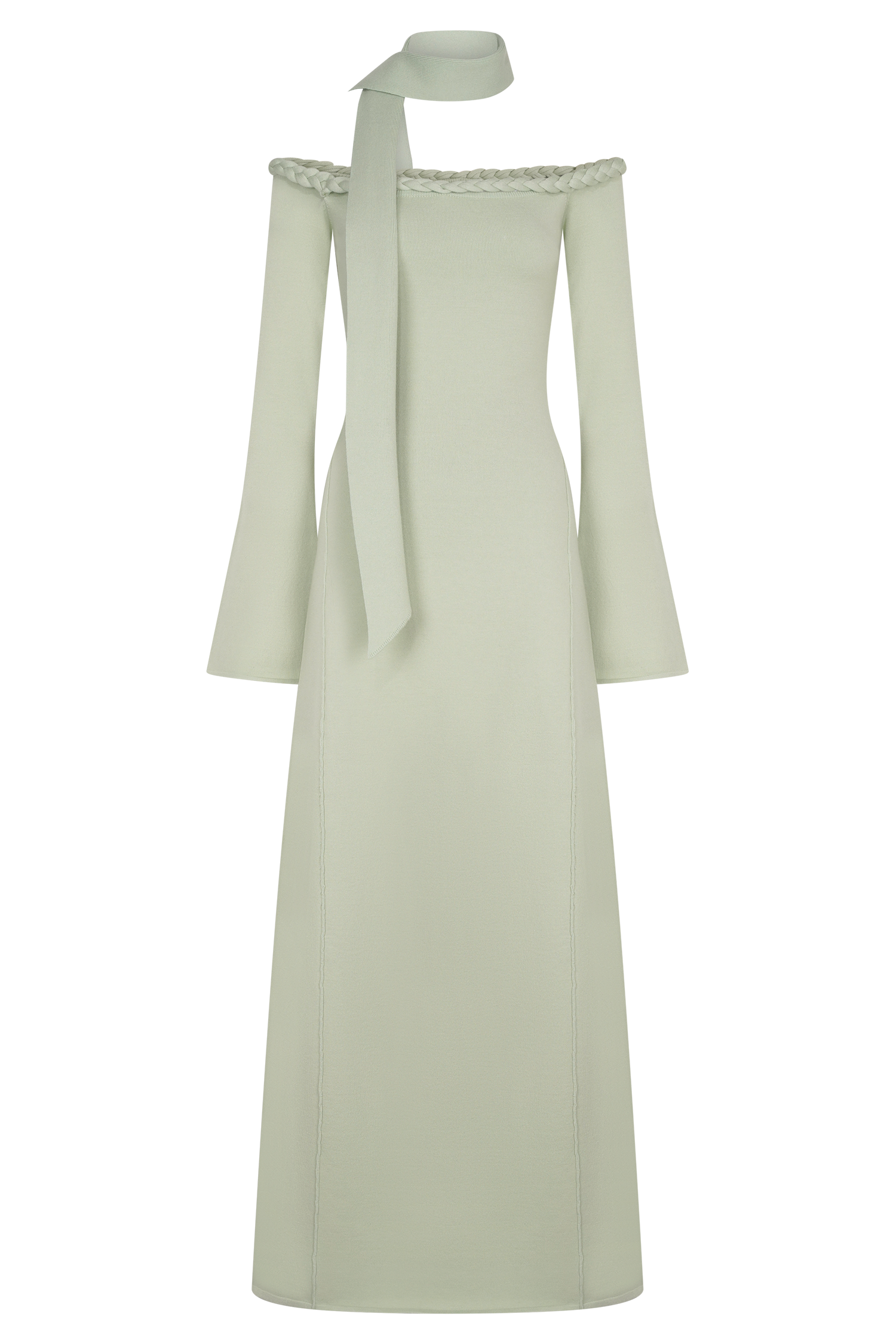 Heidi Strapless Knit Scarf Maxi Dress - Pastel Green