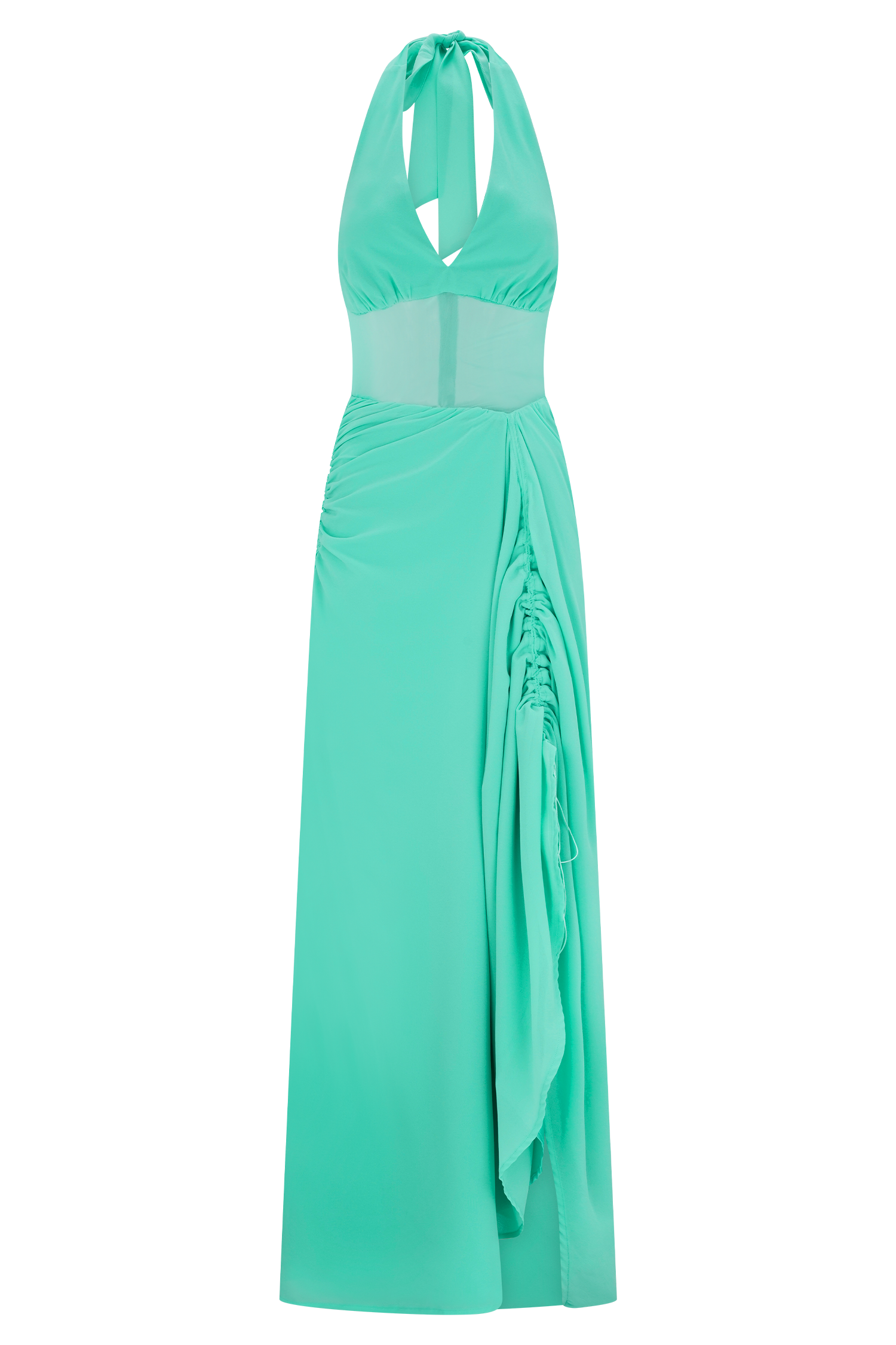 Jonna Chiffon And Mesh Maxi Dress - Lagoon