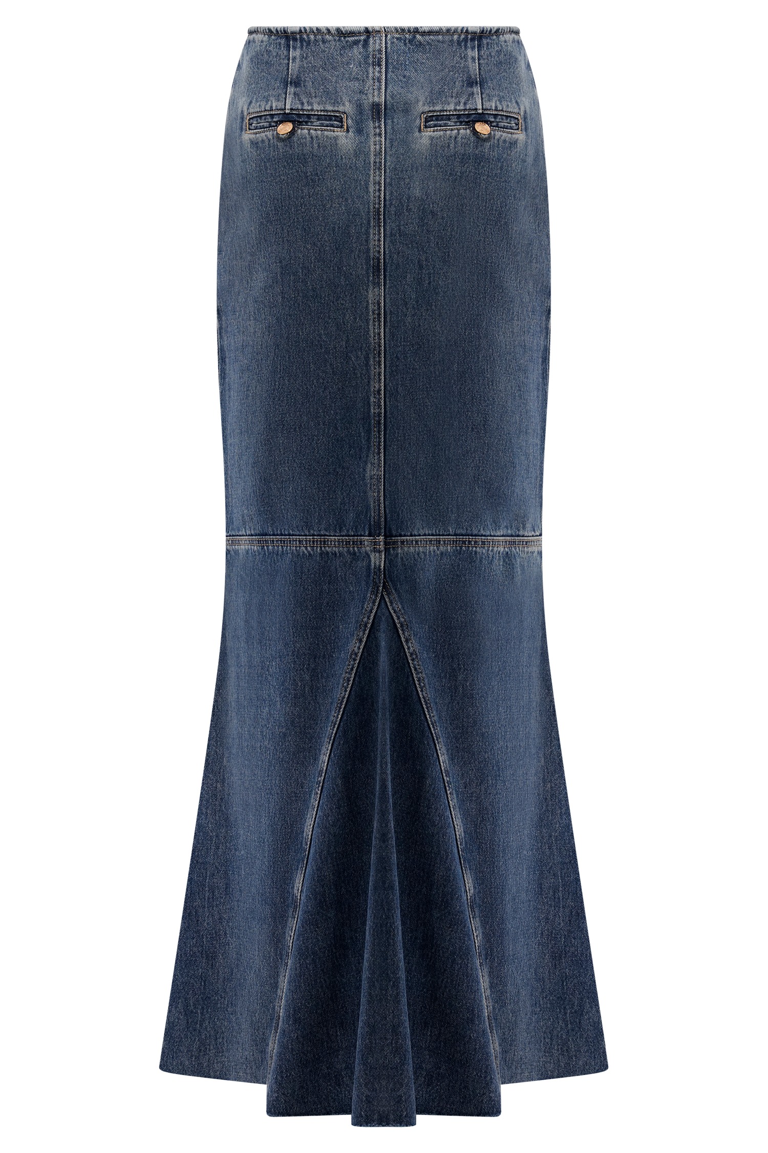 Loretta Denim Maxi Skirt - Washed Dark Blue