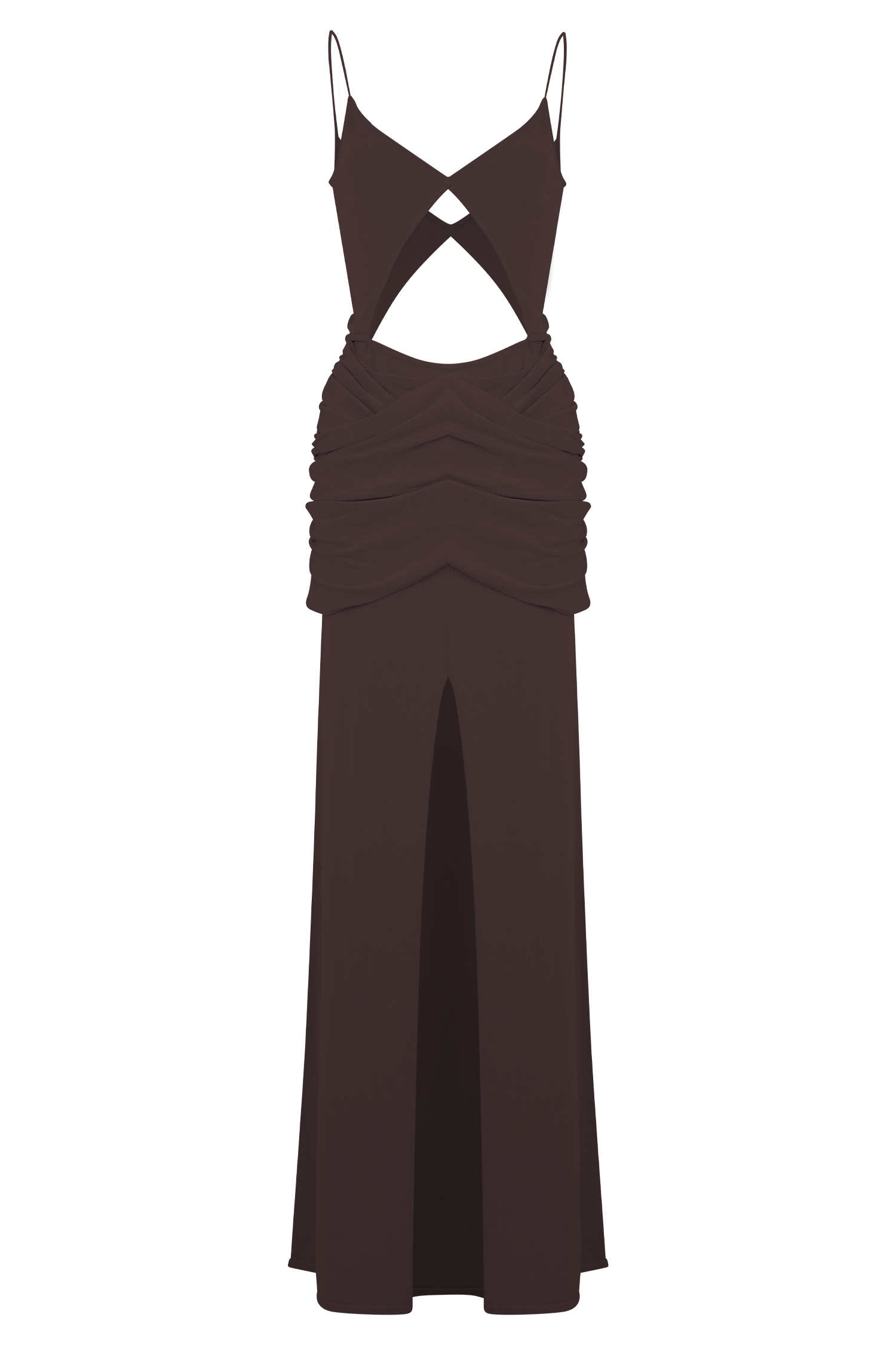 Reama Wrap Over Knit Maxi Dress - Chocolate