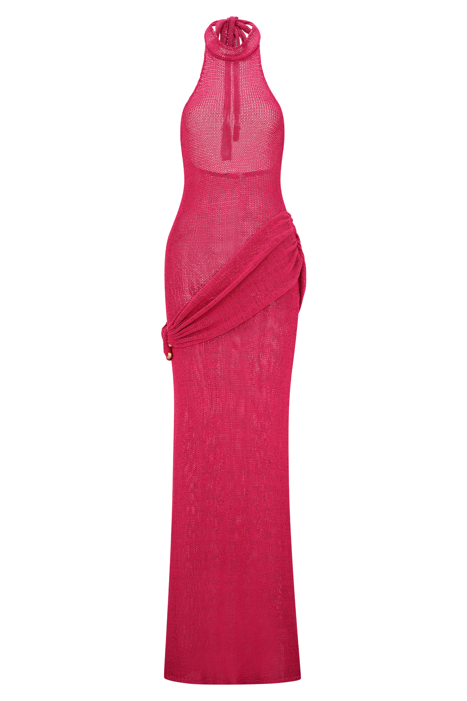 Reece Halter Knit Maxi Dress - Dragonfruit