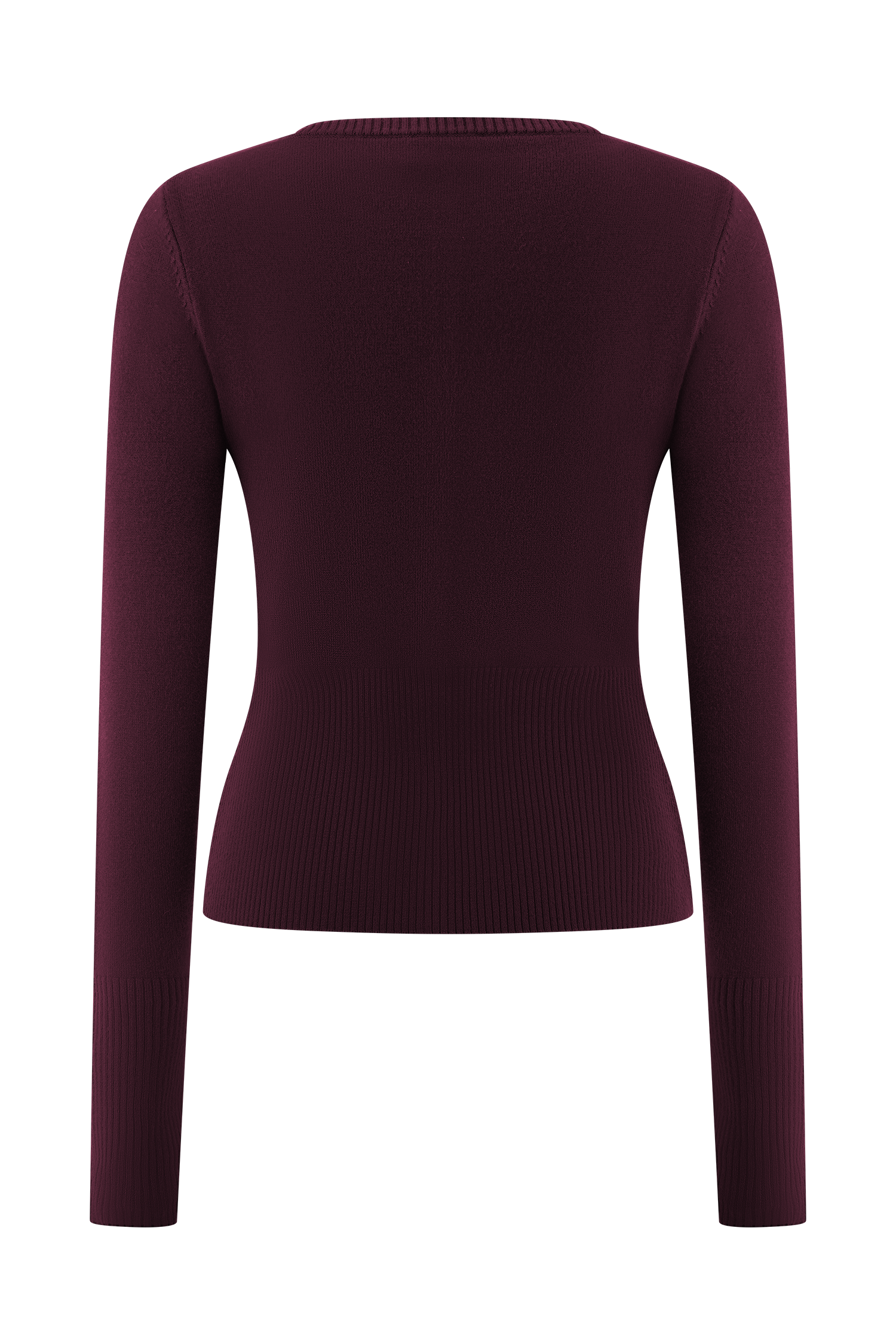 Reese Fitted Knit Cardigan - Merlot