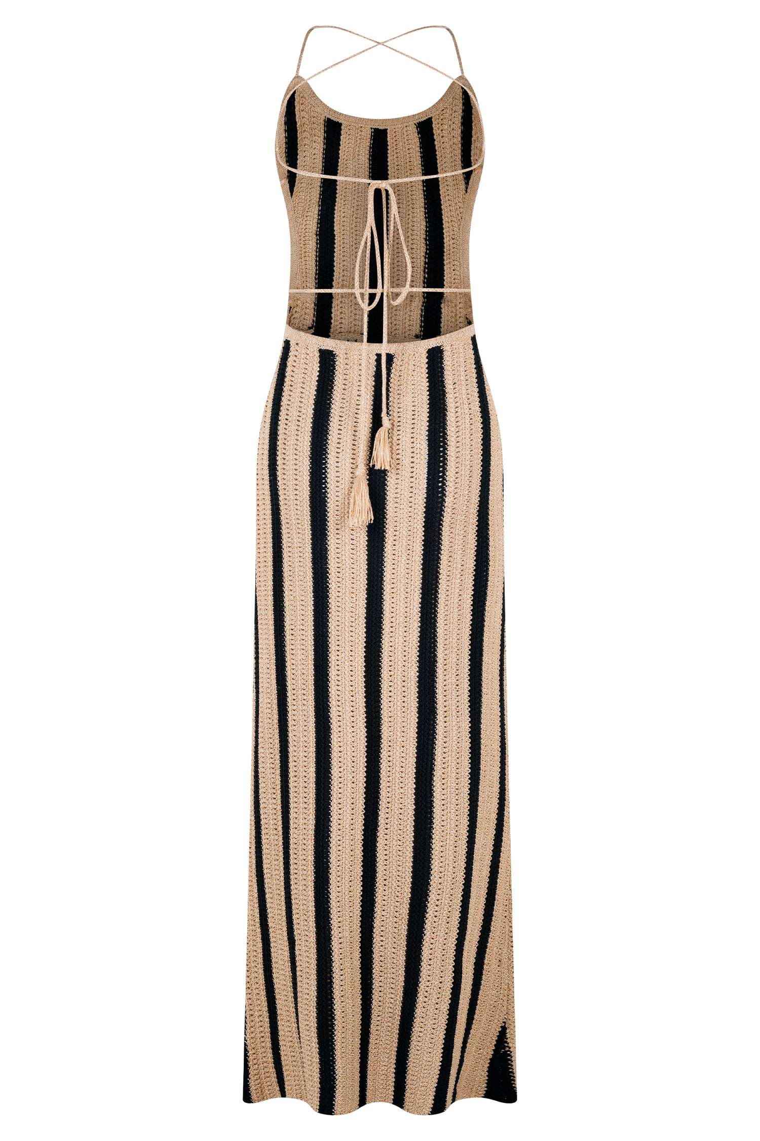 Shepherd Crochet Halter Maxi Dress - Gold/Black