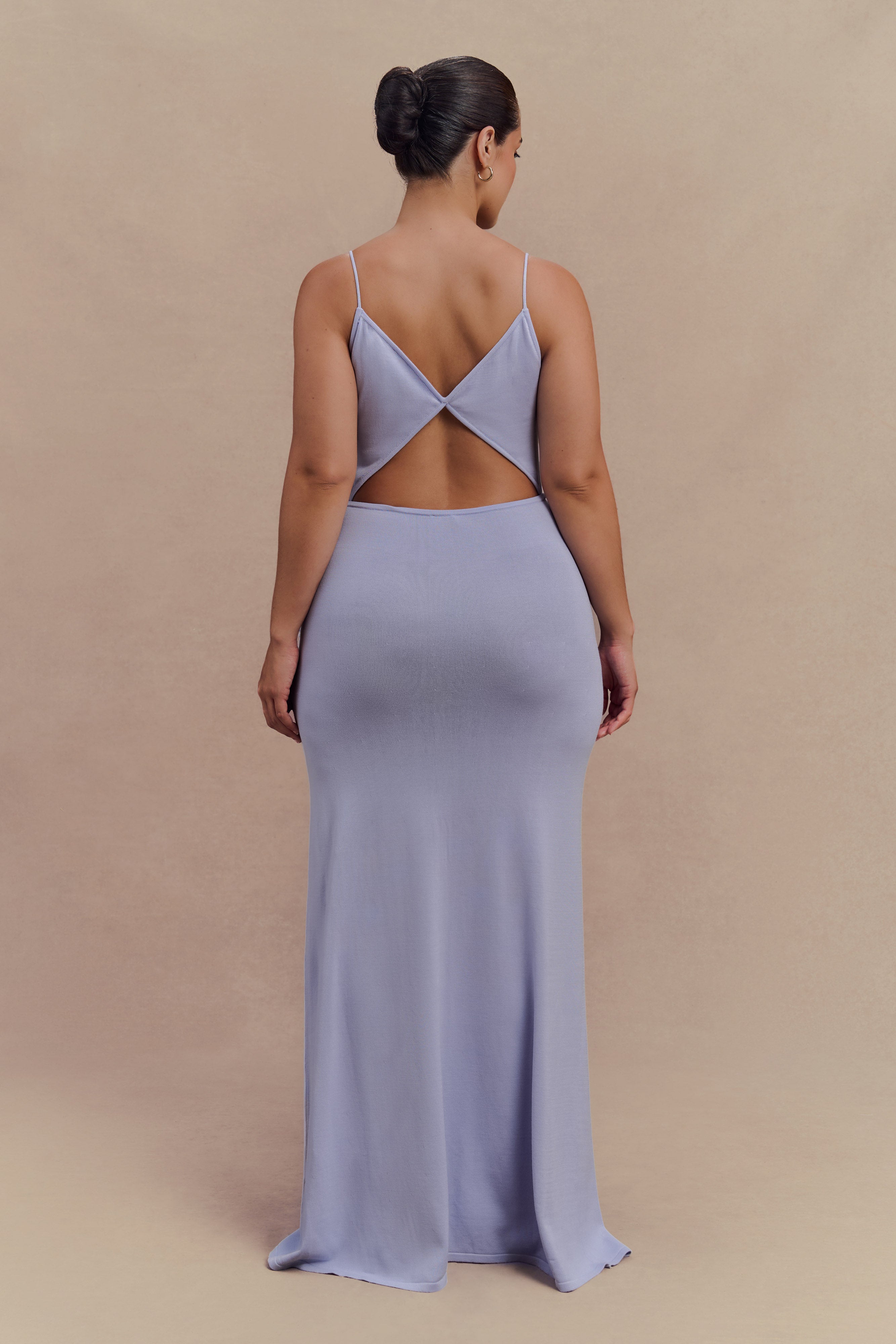Reama Wrap Over Knit Maxi Dress - Cornflower Blue